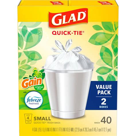 Glad Small Garbage Bags 4 Gallon 30CT | Garden Grocer