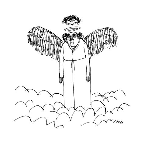 An Angel's Halo Cuts Off The Top Of His Head Drawing by Edward Steed ...