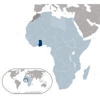 Detailed location map of Ghana in Africa | Ghana | Africa | Mapsland ...