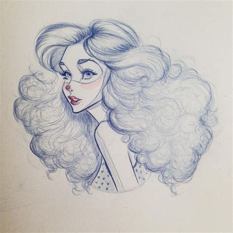 Curly Hair Realistic Drawing - Drawing Skill