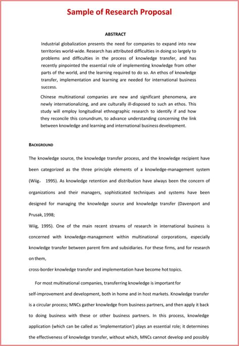 Research Proposal Template - 3+ Printable Samples