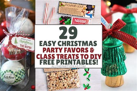 29 Easy DIY Christmas Party Favors & Treat Ideas [FREE Printables]