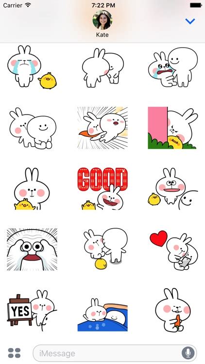 Smiling Rabbit Animated Emoji Stickers by Carlos Solana Martinez