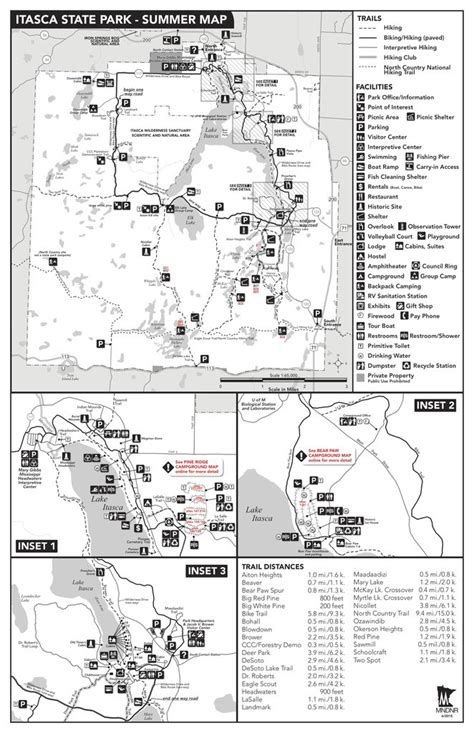 Itasca State Park - Maplets Intended For Itasca State Park Trail Map ...