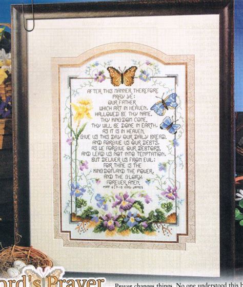 The Lord's Prayer Cross Stitch Pattern - Christian Cross Stitch ...