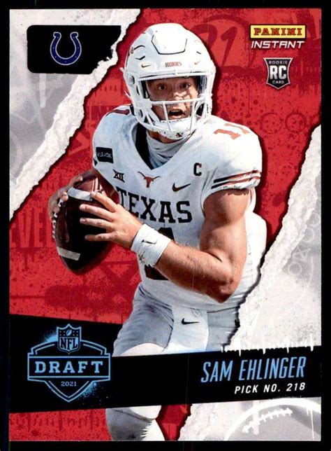 NFL 2021 Instant Draft Night Football Single Card Sam Ehlinger 37 886 ...