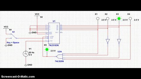 74ls163 2 to 9 up counter - YouTube