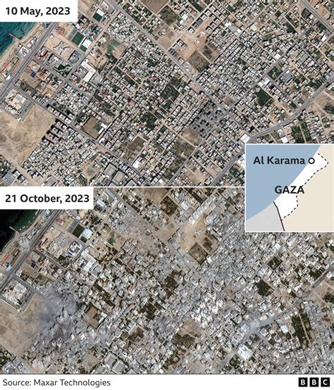 Gaza before and after: Satellite images show destruction - BBC News