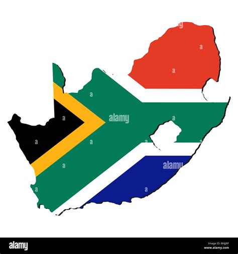 Map of South Africa with South African flag illustration Stock Photo - Alamy