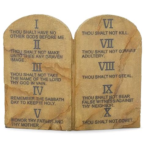 Ten Commandments Resin Stone 11 x 9 Wall or Tabletop Plaque: Amazon.in ...