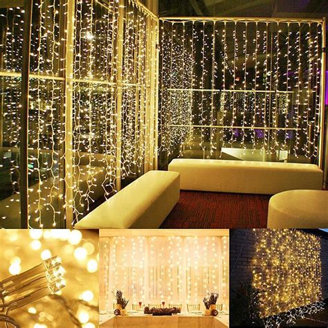 LEDGLE Window Curtain Lights Decorative Icicle Light Fairy String Lights for Christmas Parties ...