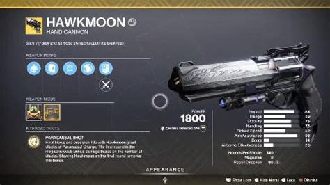 Hawkmoon Exotic Weapon & Catalyst – Destiny 2 - YouTube