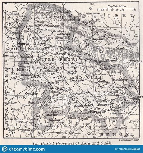 Vintage 1900s Map of the United Provinces of Agra and Oudh Editorial Stock Image - Illustration ...