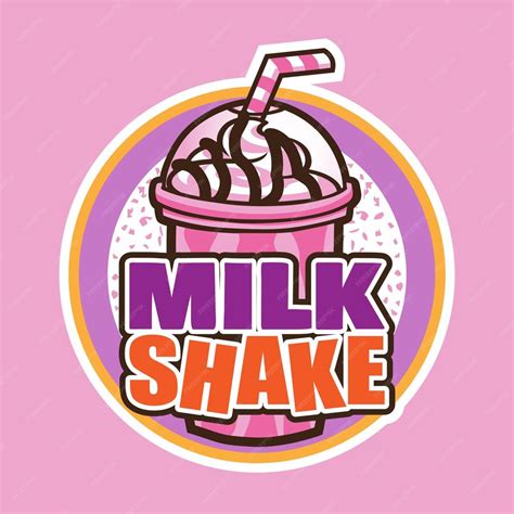 Premium Vector | The Milk Shake Strawberry Logo Design Circle Logo