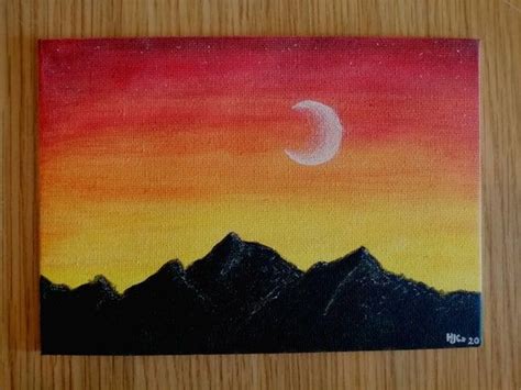 Sunset Mountain Silhouette Watercolour Hand-painting - Etsy UK | Tele dipinte a mano, Disegni su ...