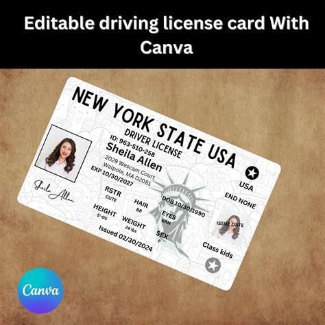 Customized Driver's License PDF Novelty ID Card Prop for Men & Women ...