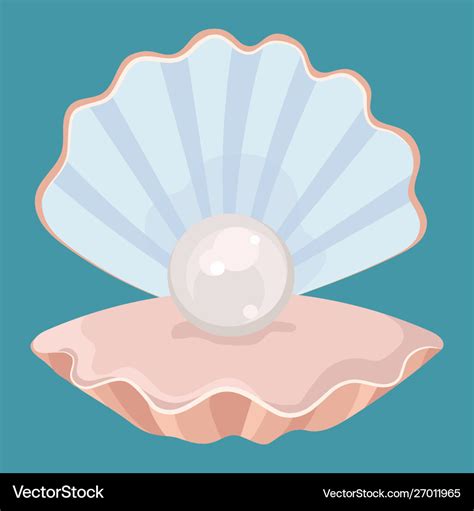 Cartoon seashell with a pearl seashell Royalty Free Vector