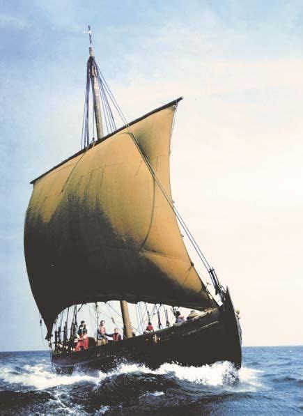 Skuldelev 1 replica. 16m long trading vessel (knarr). The original ...