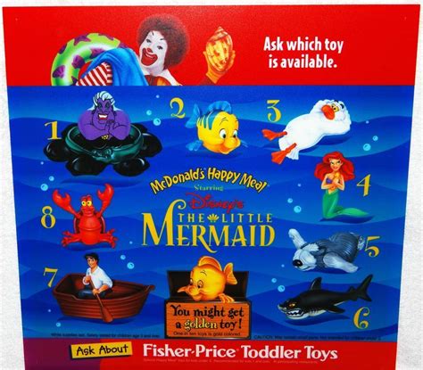 1996 DISNEY'S THE LITTLE MERMAID MCDONALDS HAPPY MEAL TOYS - U PICK | eBay