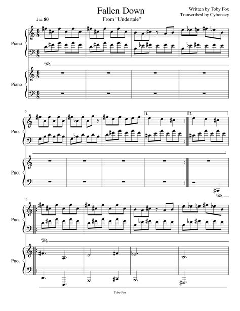 Fallen Down Sheet music for Piano | Download free in PDF or MIDI | Musescore.com