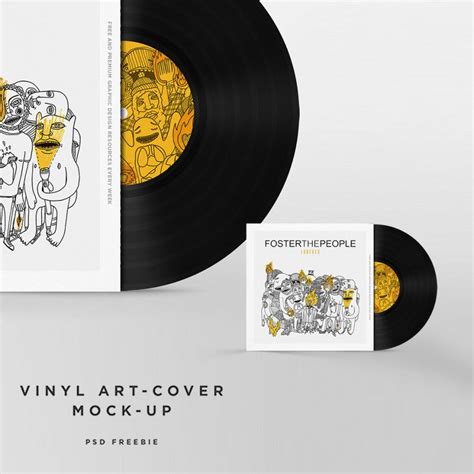 Vinyl Disc Cover Art Mockup Free PSD Template | Download Mockup