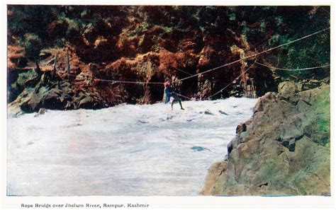 Rope Bridge over Jhelum River, Rampur Kashmir