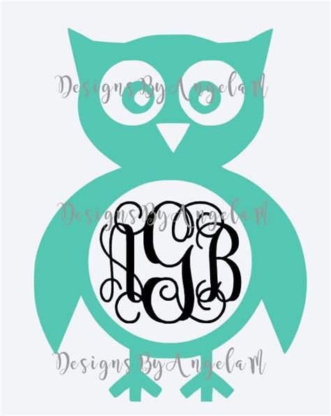 Cute Owl Monogram SVG Digital cutting file Instant Download