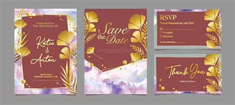 Watercolor Wedding Invitation Template 15373488 Vector Art at Vecteezy