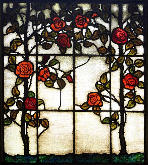 Red Rose Stained Glass Window Photograph by Sally Rockefeller