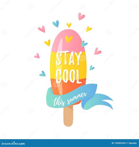 Vector Illustration, Stay Cool this Summer Card. Stock Vector - Illustration of cool, collection ...