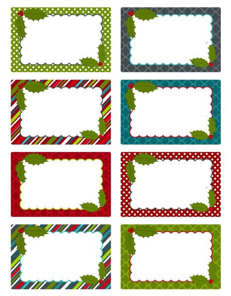 christmas gift tags with red, green and blue striped designs on them ...