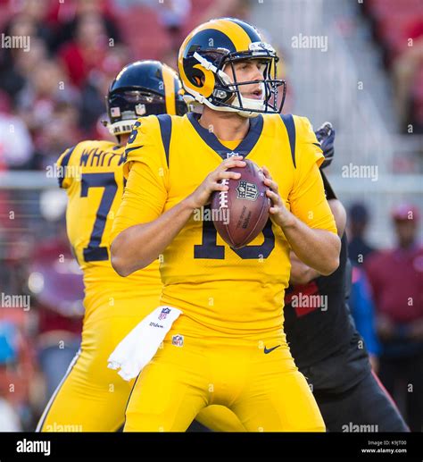 Sept 21 2017 - Santa Clara U.S.A CA -Rams quarterback Jared Goff (16) game stats 22-28 for 292 ...