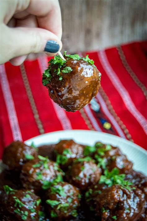 Plum Bourbon Bison Meatballs | Great Range Bison | The Starving Chef