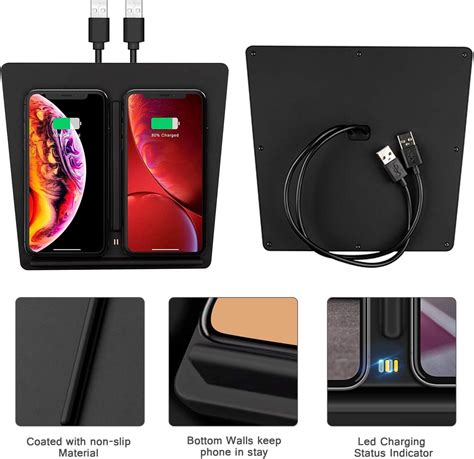 VXDAS Tesla Model 3 Wireless Charger Dual 10W QI Wireless Phone Charging Pad M3 Car Center ...