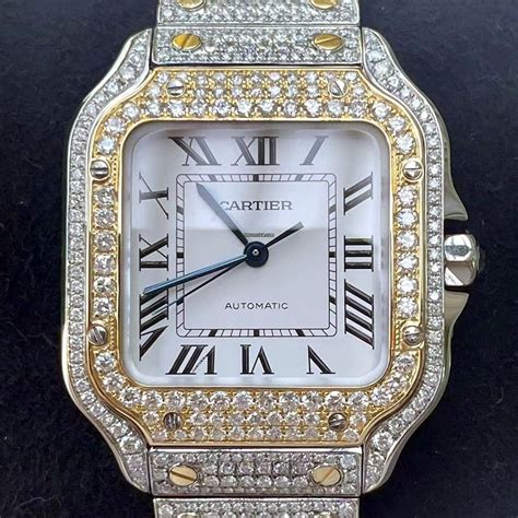 Cartier Santos 18K YELLOW GOLD/STAINLESS STEEL Aftermarket... for $13,500 for sale from a Seller ...