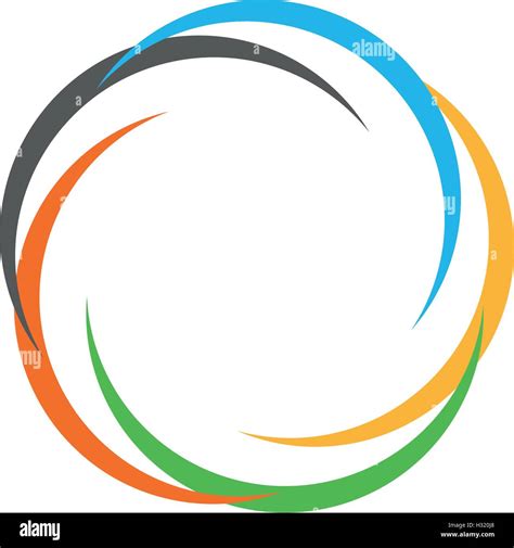 Isolated abstract colorful circular sun logo. Round shape rainbow ...