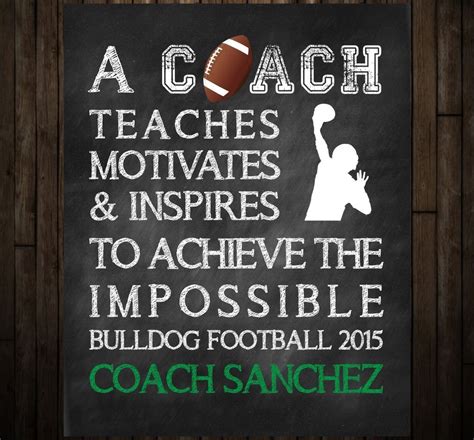 Football Coach Thank You Gift and Coach Keepsake, Chalkboard Art Print | Football coach gifts ...