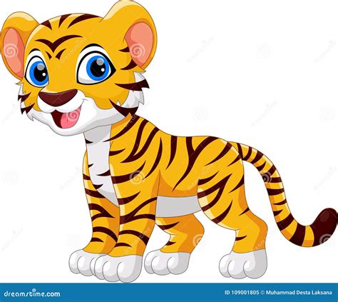 Illustration of Cute Baby Tiger Cartoon Smile Stock Illustration ...