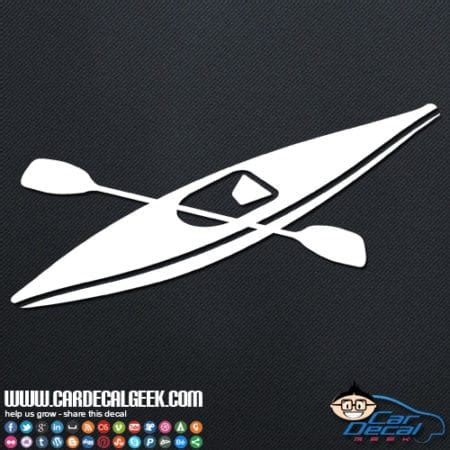 Kayak with Paddle Car Window Decal Sticker Graphic