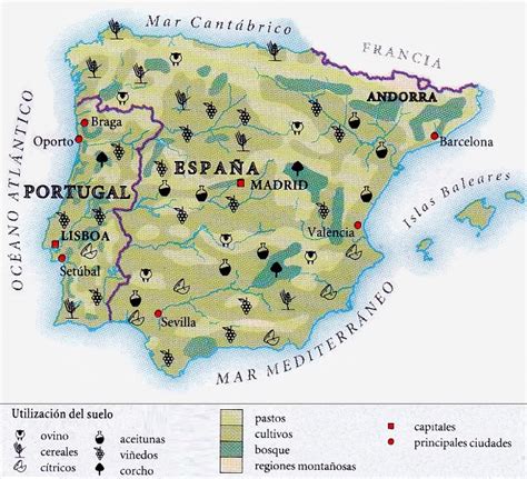 Mapa de la Península Ibérica: Uso del suelo | Social Hizo