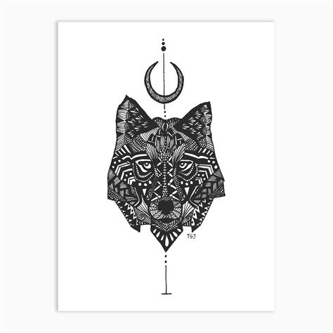 Luna Wolf Art Print by Rising Moon Studio - Fy