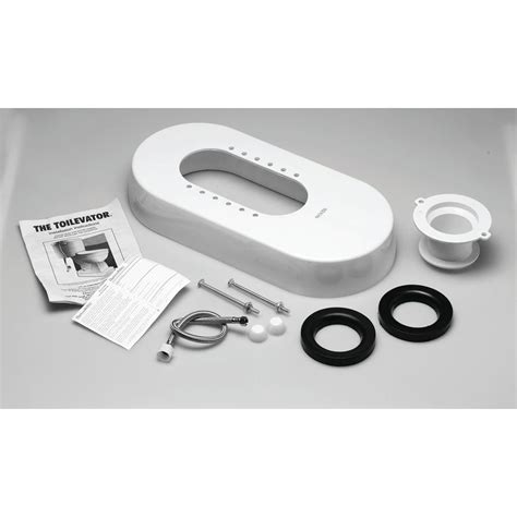 TOILEVATOR 15¼ in. W x 28¾ in. L x 3½ in. H Toilet Riser for Larger Base Toilets in White, 500 ...