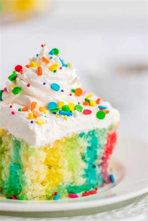 Rainbow Jello Poke Cake - Tornadough Alli