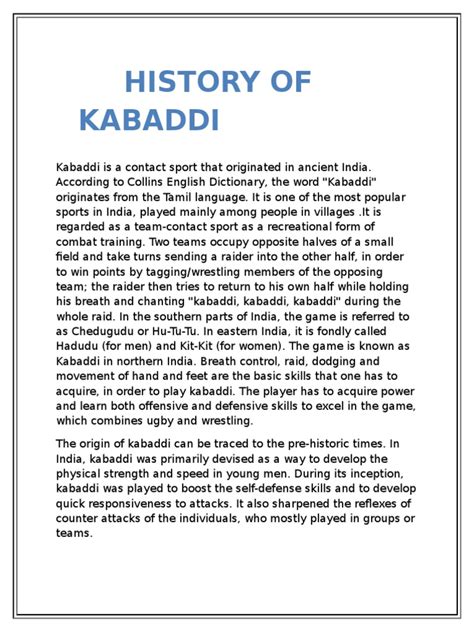 History of Kabaddi | Referee | Sports