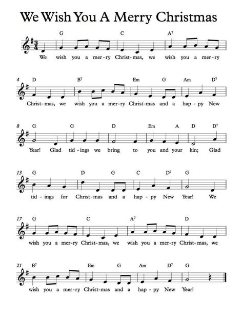 Free Lead Sheet – We Wish You A Merry Christmas | Piano sheet music ...