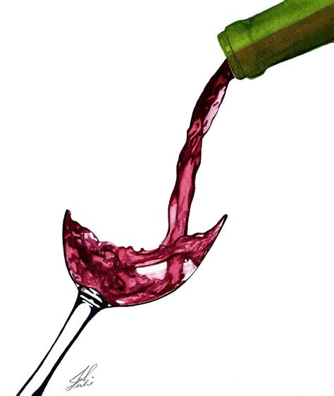 Wine Bottle Pouring Painting by Julie Senf