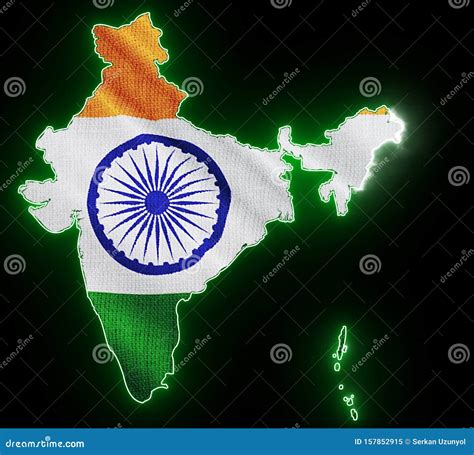 India Map with Neon Lights. Abstract Creative Animation for Led, Neon ...