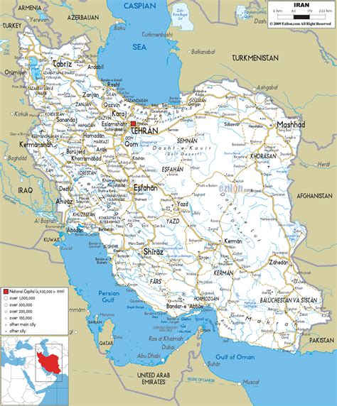 Detailed road map of Iran with all cities and airports | Vidiani.com ...