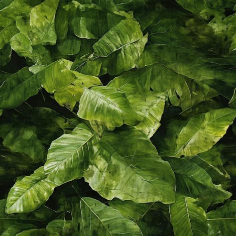 Premium AI Image | Realistic tropical leaves on canvas in naturalistic textures tiled