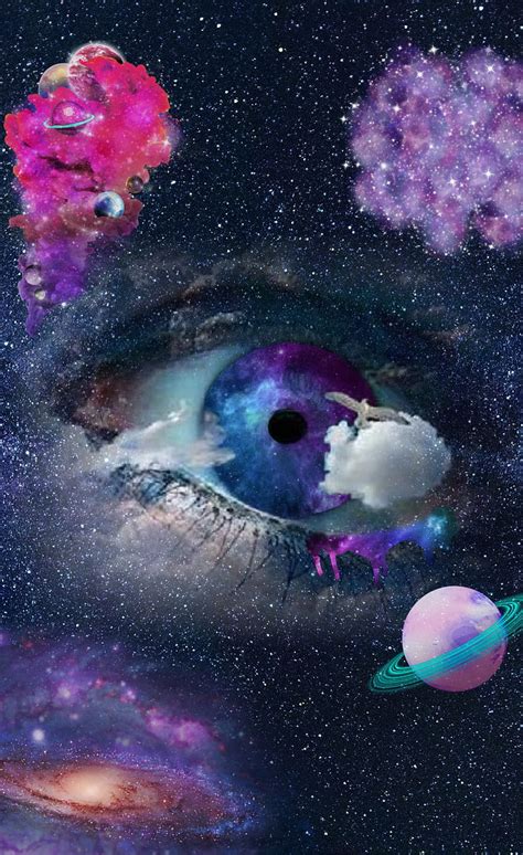 Galaxy Eye, aesthetic, milky way, planet, purple, saturn, space, trippy ...